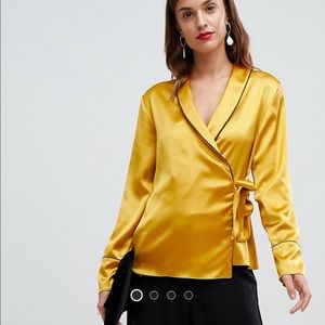 Satin wrap top